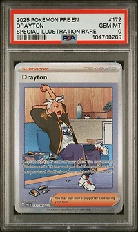 2025 Pokemon Pre En-prismatic Evolutions 172 Drayton Special Illustration Rare PSA