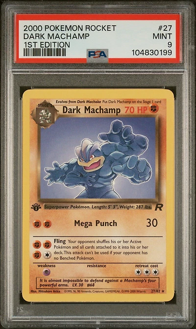 2000 Pokemon Rocket 27 Dark Machamp 1st Edition PSA