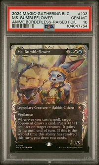 2024 Magic The Gathering Bloomburrow Commander 103 Ms. Bumbleflower Anime Borderless-raised Foil PSA 10