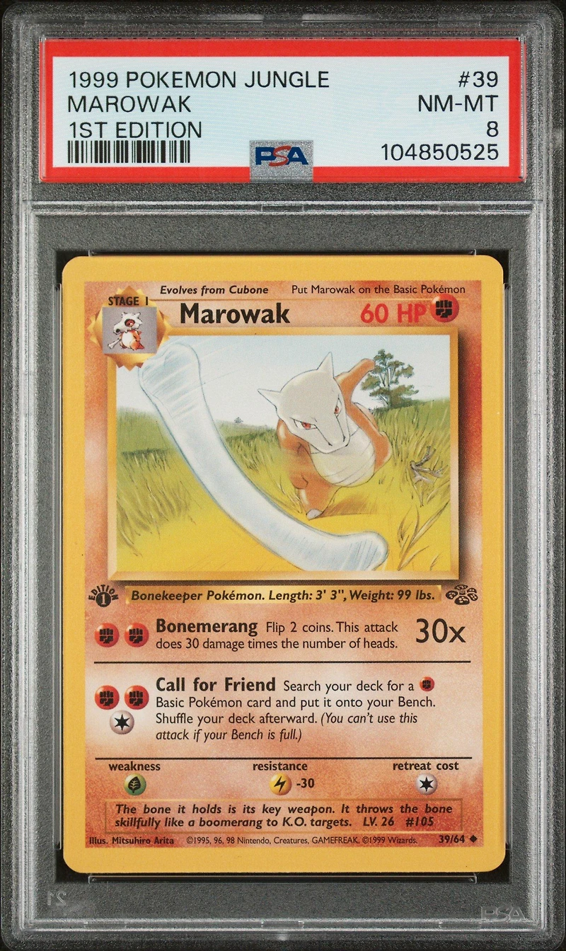 1999 Pokemon Jungle 39 Marowak 1st Edition PSA