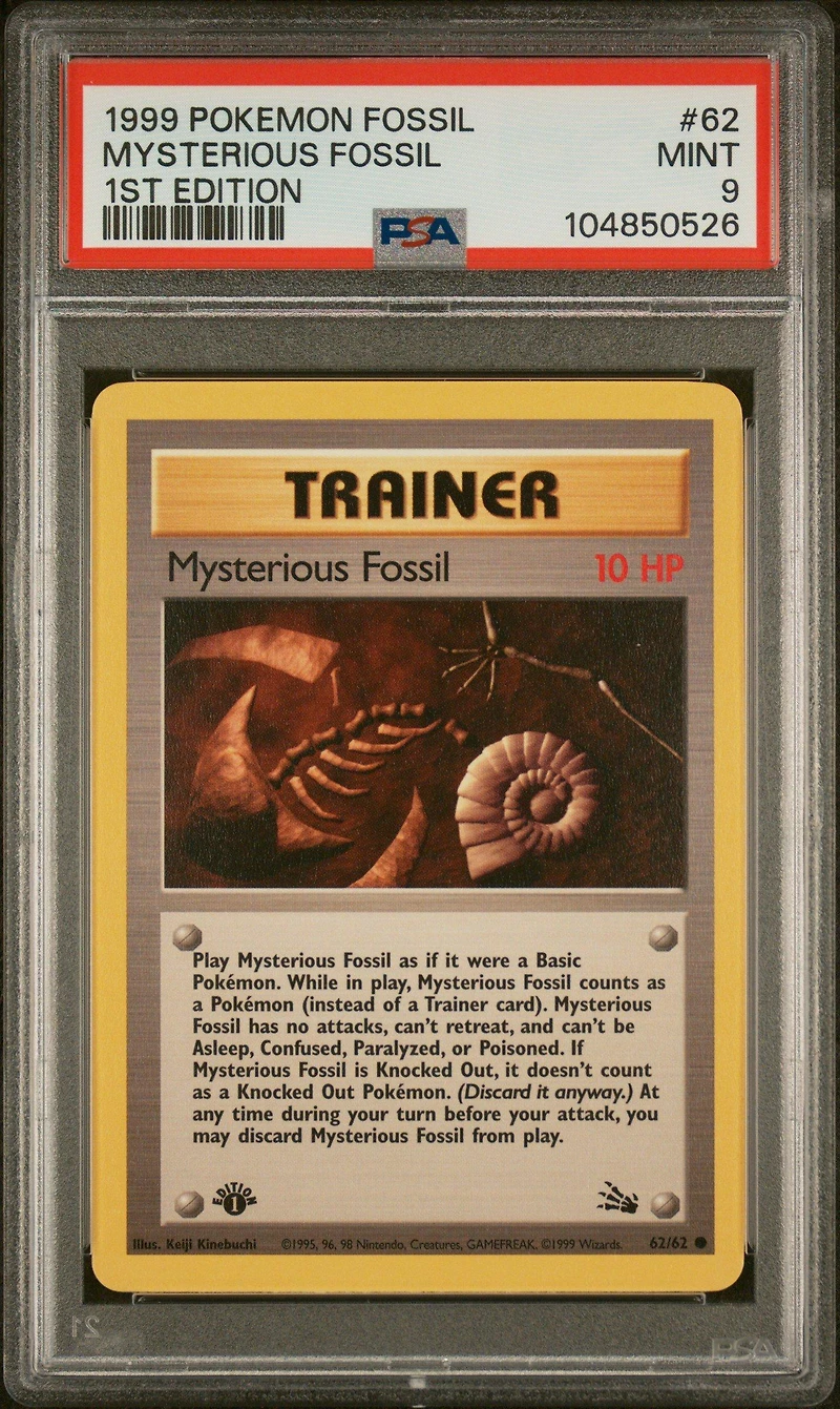 1999 Pokemon Fossil 62 Mysterious Fossil 1st Edition PSA