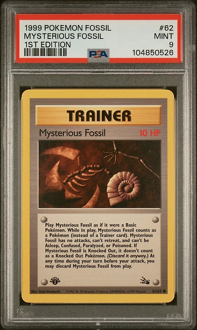 1999 Pokemon Fossil 62 Mysterious Fossil 1st Edition PSA
