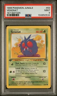 1999 Pokemon Jungle 63 Venonat 1st Edition PSA