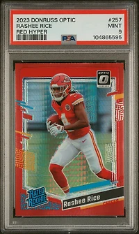 2023 Panini Donruss Optic 257 Rashee Rice Red Hyper PSA 9
