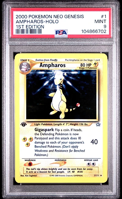 2000 Pokemon Neo Genesis 1st Edition 1 Ampharos-holo PSA