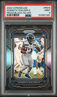 2022 Panini Chronicles Prizm Black Pb19 Kenneth Walker Iii Silver PSA 9