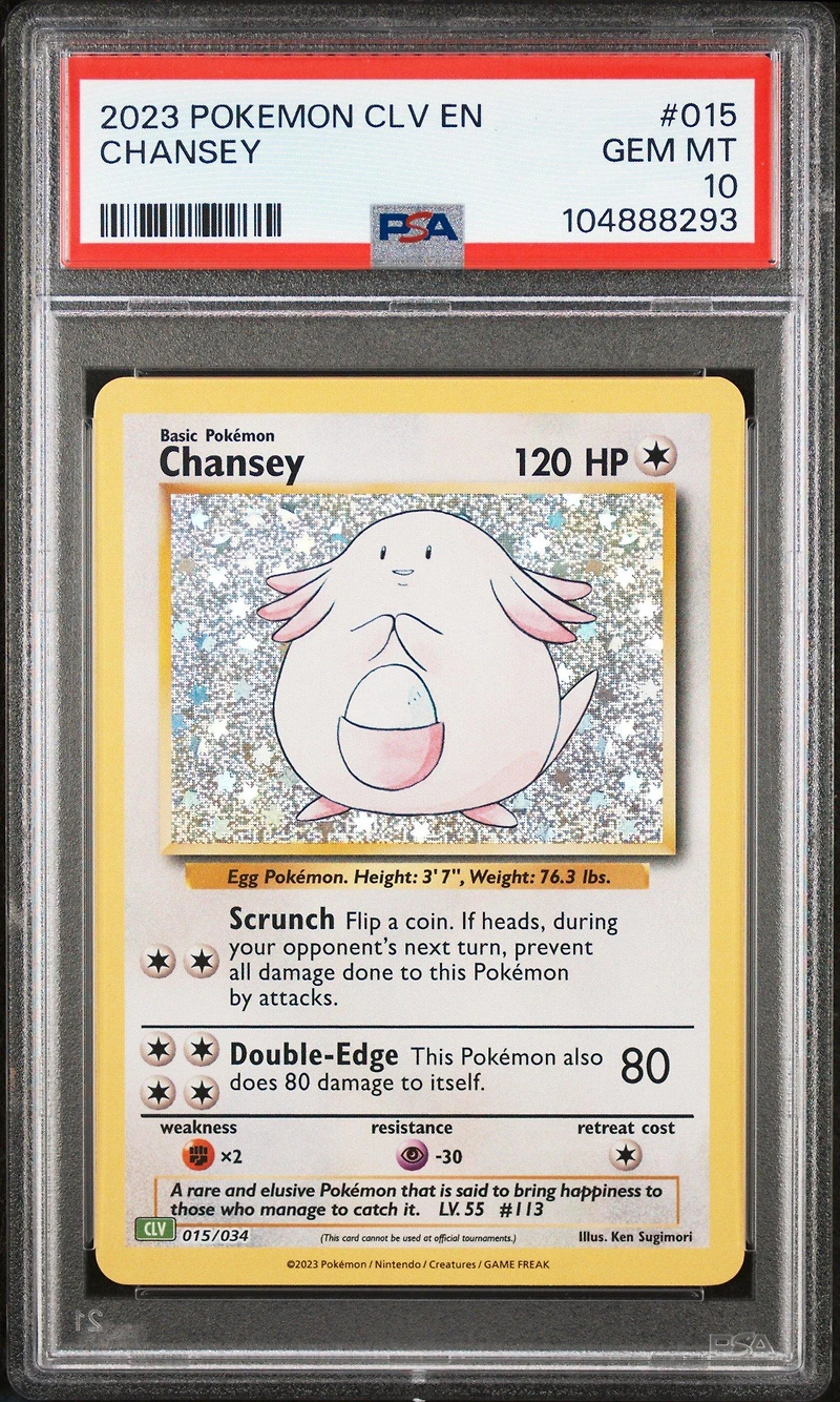 2023 Pokemon Clv-trading Card Game Classic Venusaur & Lugia Ex Deck 015 Chansey PSA