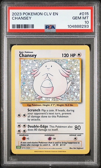 2023 Pokemon Clv-trading Card Game Classic Venusaur & Lugia Ex Deck 015 Chansey PSA