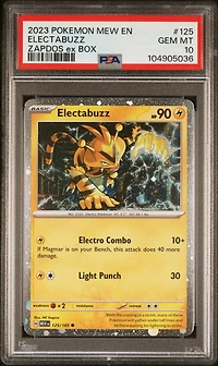 2023 Pokemon Mew En-151 125 Electabuzz Zapdos Ex Box PSA