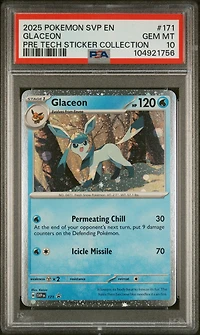 2025 Pokemon Svp En-sv Black Star Promo 171 Glaceon Prismatic Evolutions Tech Sticker Collection PSA 10