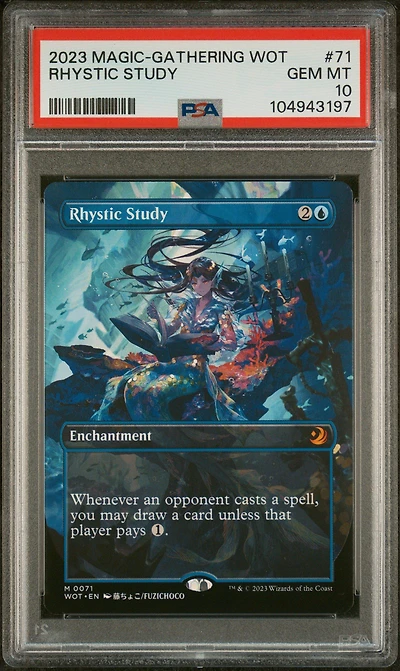 2023 Magic The Gathering Wilds Of Eldraine: Enchanting Tales 71 Rhystic Study PSA 10