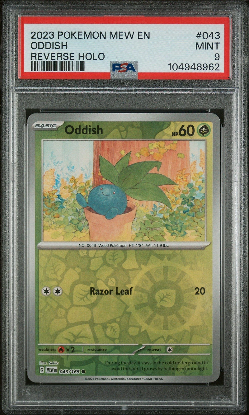 2023 Pokemon Mew En-151 043 Oddish Reverse Holo PSA 9