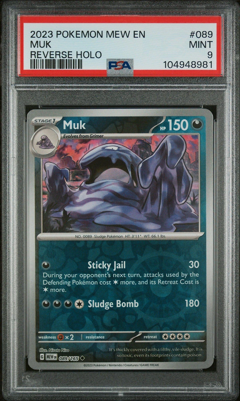 2023 Pokemon Mew En-151 089 Muk Reverse Holo PSA 9