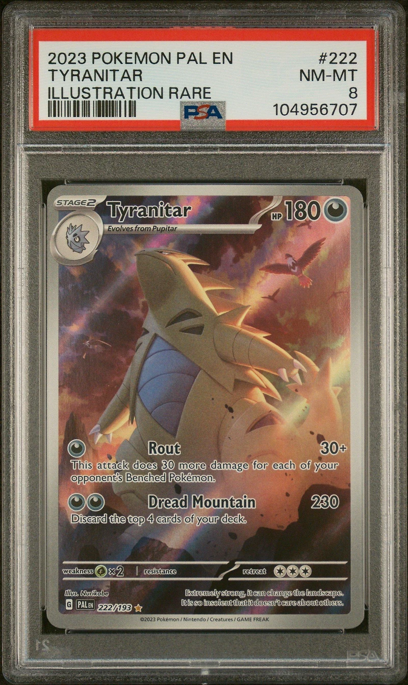 2023 Pokemon Pal En-paldea Evolved 222 Tyranitar Illustration Rare PSA