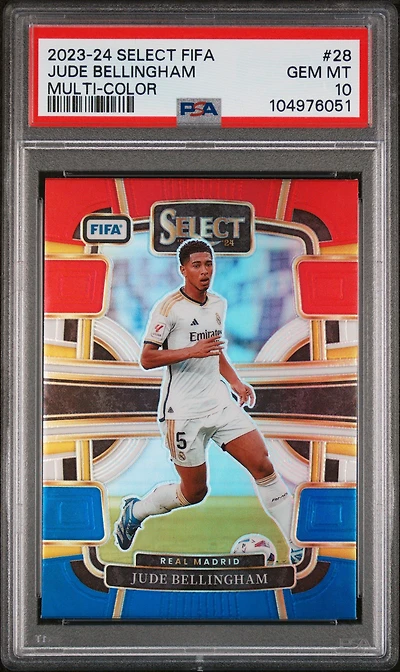 2023-24 Panini Select Fifa 28 Jude Bellingham Multi-color PSA 10