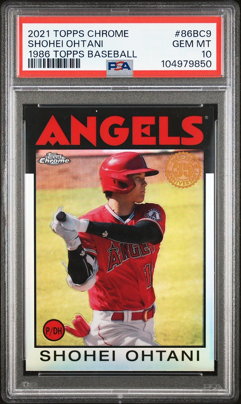 2021 Topps Chrome 1986 Topps Baseball 86bc9 Shohei Ohtani PSA 10
