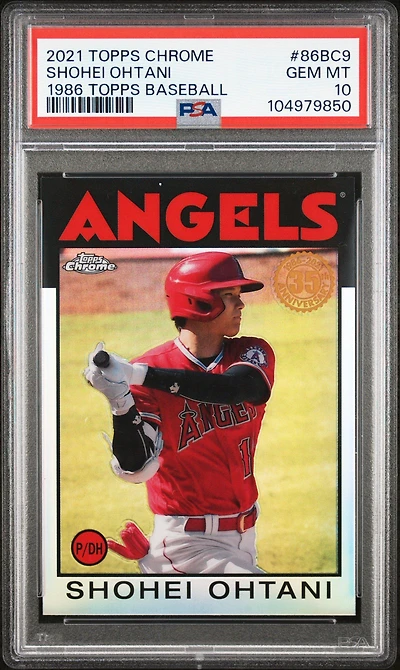 2021 Topps Chrome 1986 Topps Baseball 86bc9 Shohei Ohtani PSA 10