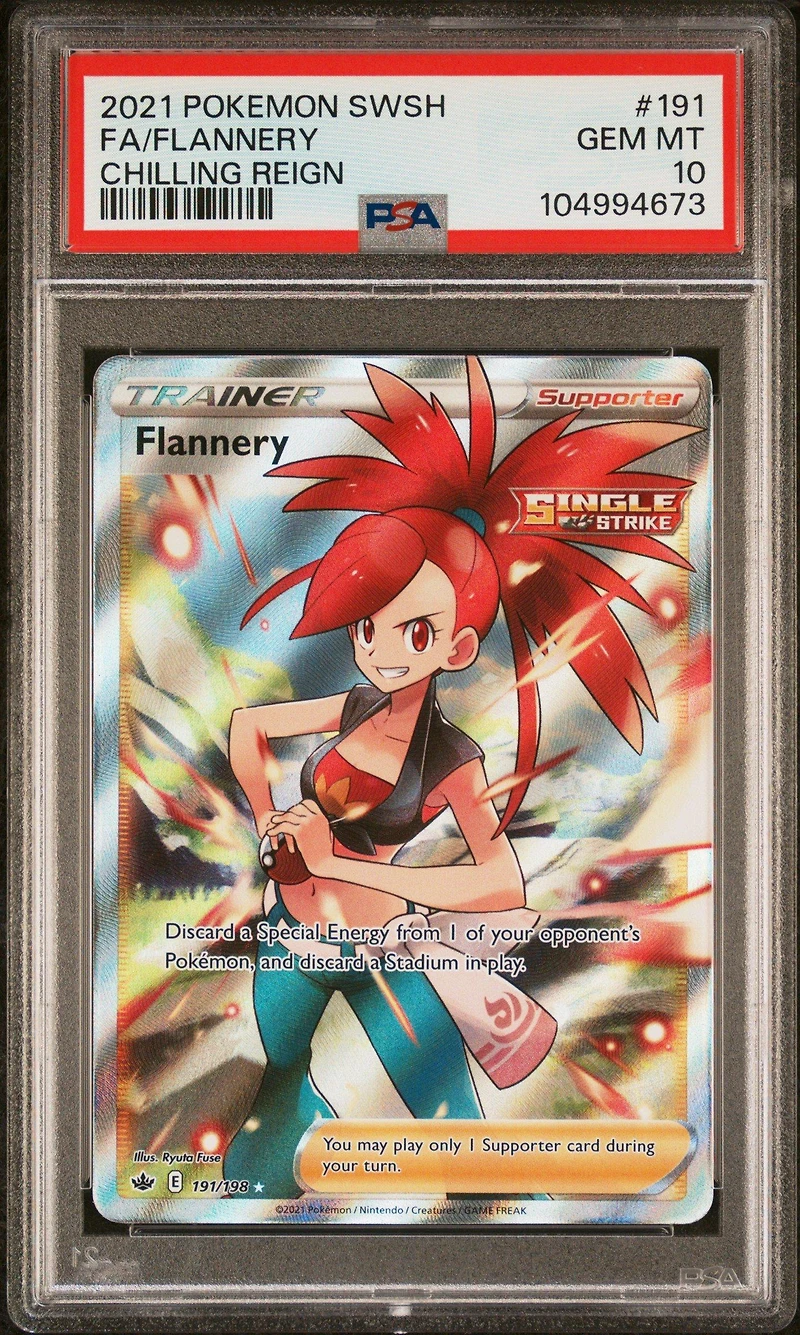 2021 Pokemon Sword & Shield Chilling Reign 191 Full Art/flannery PSA