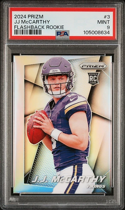 2024 Panini Prizm Prizm Flashback Rookie 3 Jj Mccarthy PSA 9