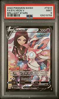 2022 Pokemon Sword & Shield Brilliant Stars Tg14 Full Art/sylveon V PSA