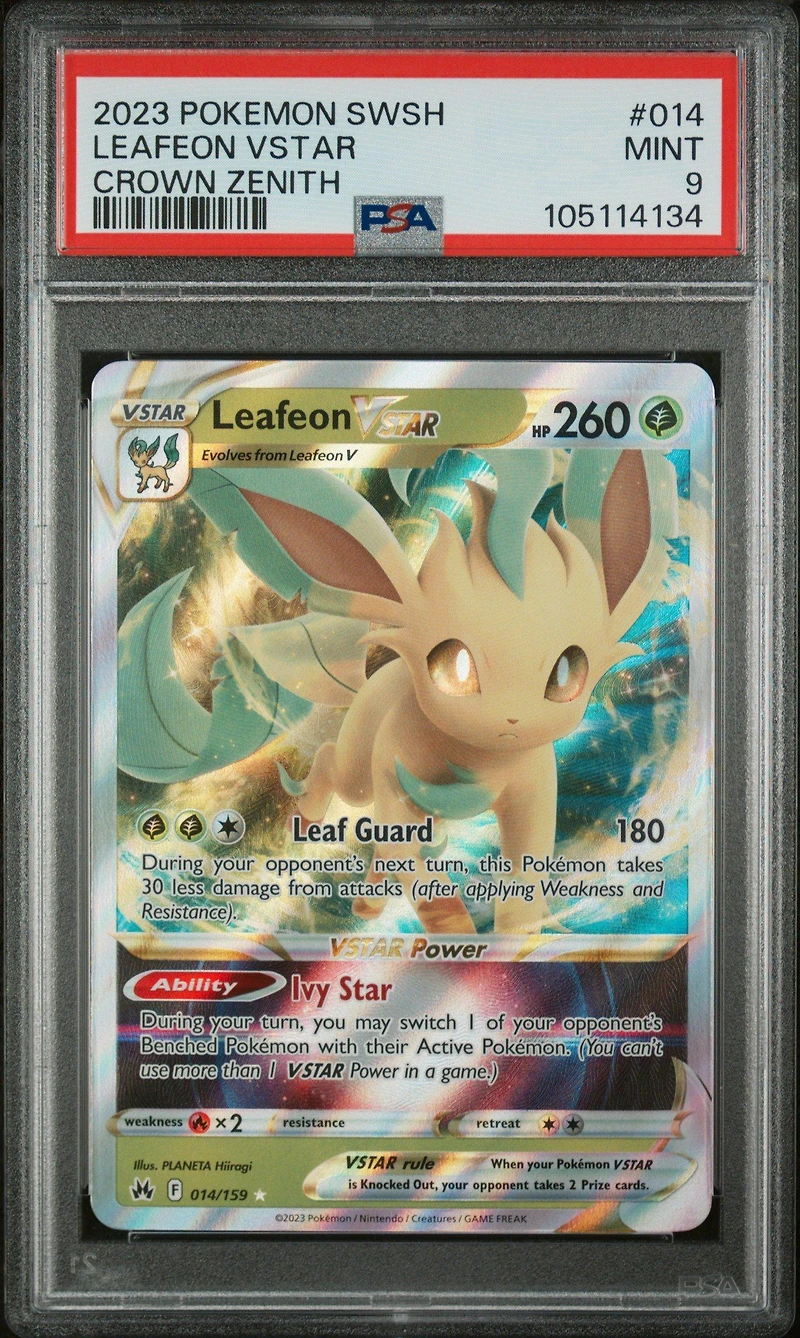2023 Pokemon Sword And Shield Crown Zenith 014 Leafeon Vstar PSA