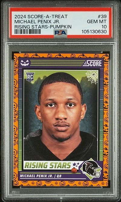 2024 Panini Score-a-treat Rising Stars 39 Michael Penix Jr. Pumpkin PSA 10