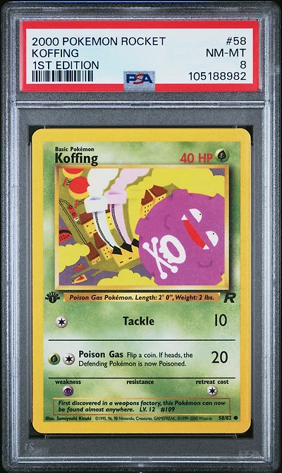 2000 Pokemon Rocket 58 Koffing 1st Edition PSA