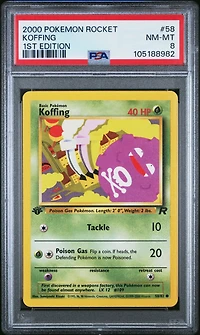 2000 Pokemon Rocket 58 Koffing 1st Edition PSA