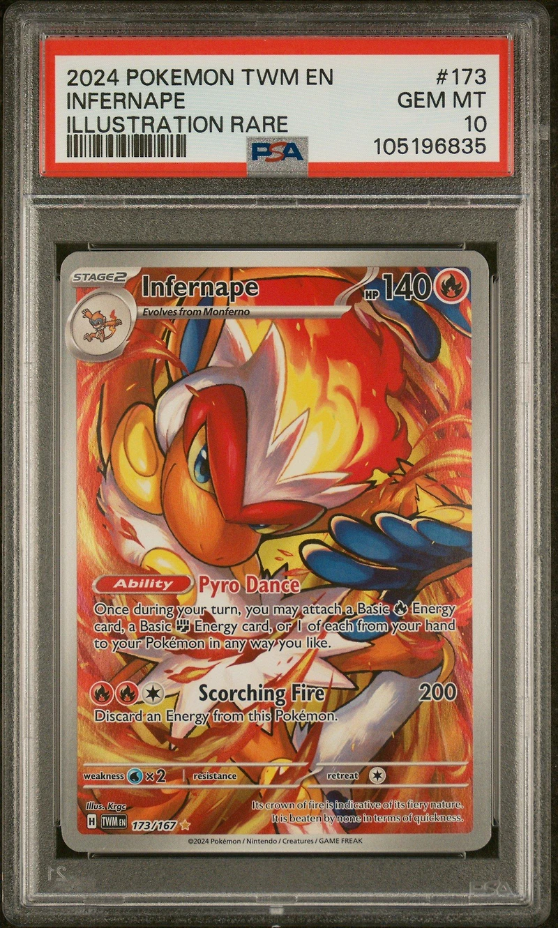 2024 Pokemon Twm En-twilight Masquerade 173 Infernape Illustration Rare PSA