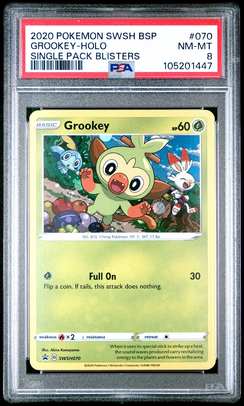 2020 Pokemon Swsh Black Star Promo 070 Grookey-holo Single Pack Blisters PSA