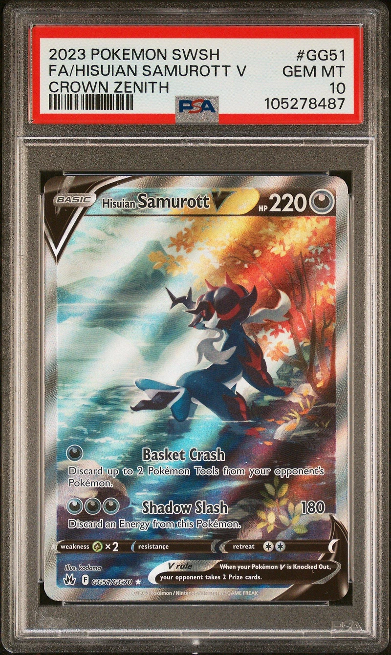 2023 Pokemon Sword And Shield Crown Zenith Gg51 Full Art/hisuian Samurott V PSA