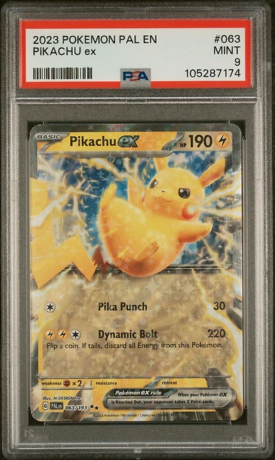 2023 Pokemon Pal En-paldea Evolved 063 Pikachu Ex PSA