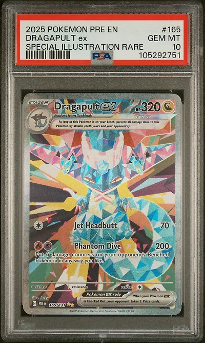 2025 Pokemon Pre En-prismatic Evolutions 165 Dragapult Ex Special Illustration Rare PSA