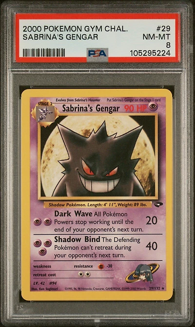 2000 Pokemon Gym Challenge 29 Sabrina's Gengar PSA