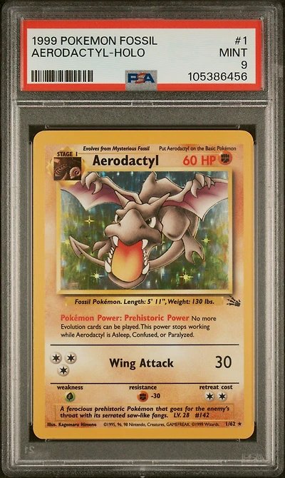 1999 Pokemon Fossil 1 Aerodactyl-holo PSA