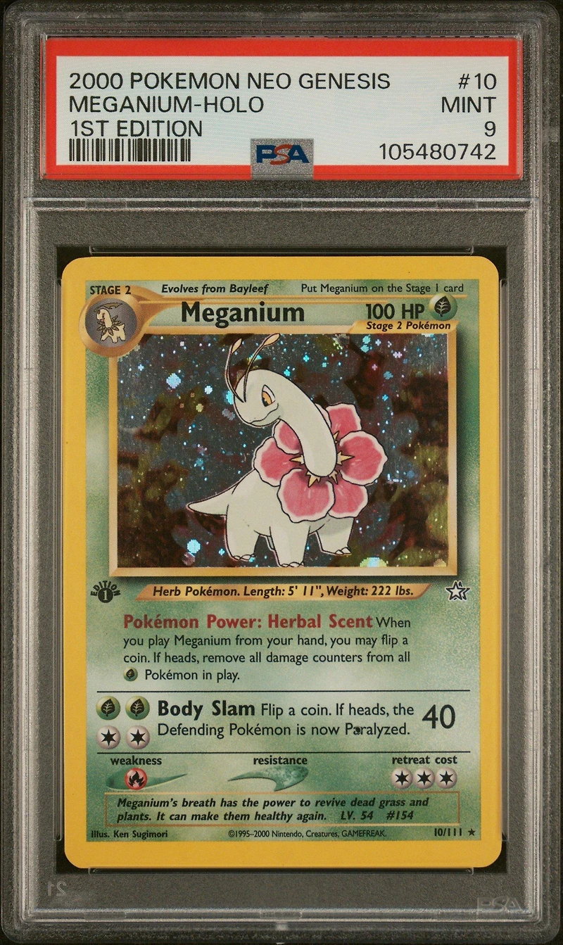 2000 Pokemon Neo Genesis 1st Edition Meganium-holo PSA