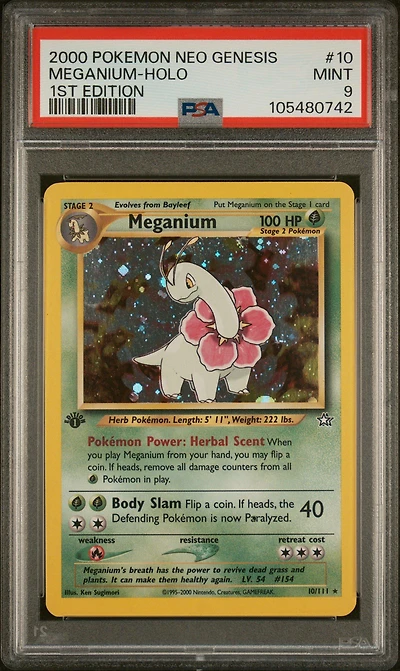 2000 Pokemon Neo Genesis 1st Edition Meganium-holo PSA