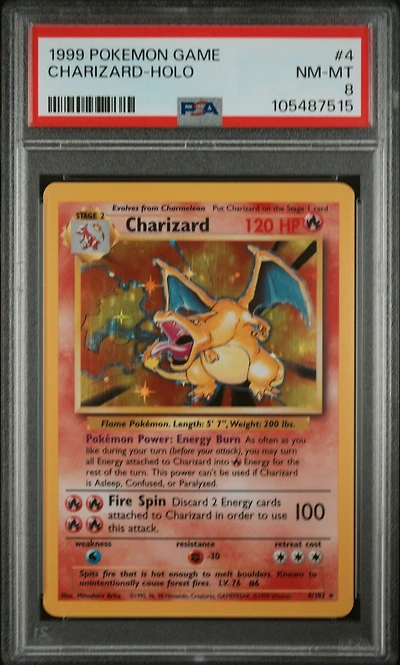 1999 Pokemon Game 4 Charizard-holo PSA