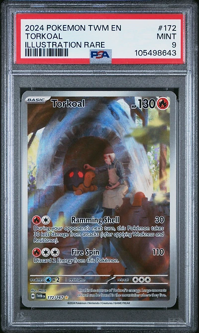 2024 Pokemon Twm En-twilight Masquerade 172 Torkoal Illustration Rare PSA