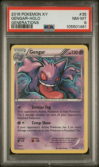 2016 Pokemon Xy Generations 35 Gengar-holo PSA