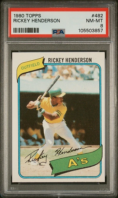 1980 Topps 482 Rickey Henderson PSA 8