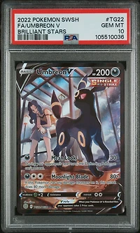 2022 Pokemon Sword & Shield Brilliant Stars Tg22 Full Art/umbreon V PSA