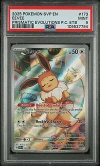 2025 Pokemon Svp En-sv Black Star Promo 173 Eevee Prismatic Evolutions Pokemon Center Elite Trainer Box PSA