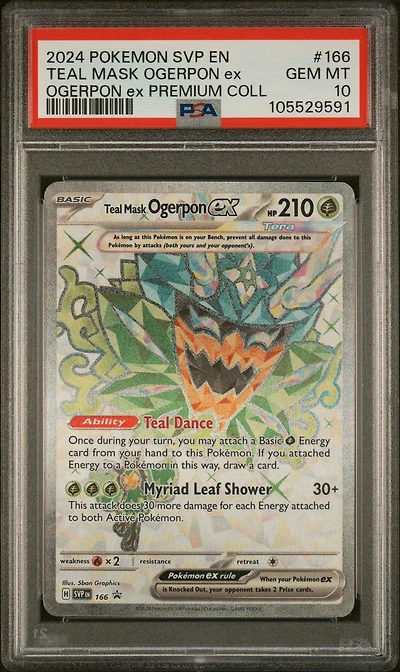 2024 Pokemon Svp En-sv Black Star Promo 166 Teal Mask Ogerpon Ex Ogerpon Ex Premium Collection PSA