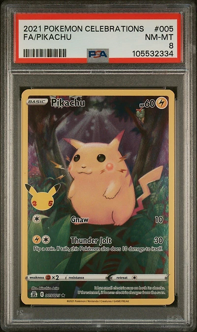 2021 Pokemon Celebrations 005 Full Art/pikachu PSA