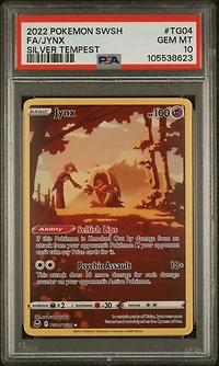 2022 Pokemon Sword & Shield Silver Tempest Tg04 Full Art/jynx PSA