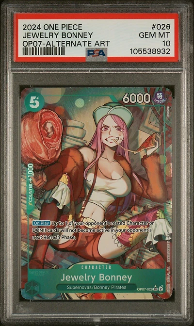 2024 One Piece Op07-500 Years In The Future Jewelry Bonney Alternate Art PSA 10