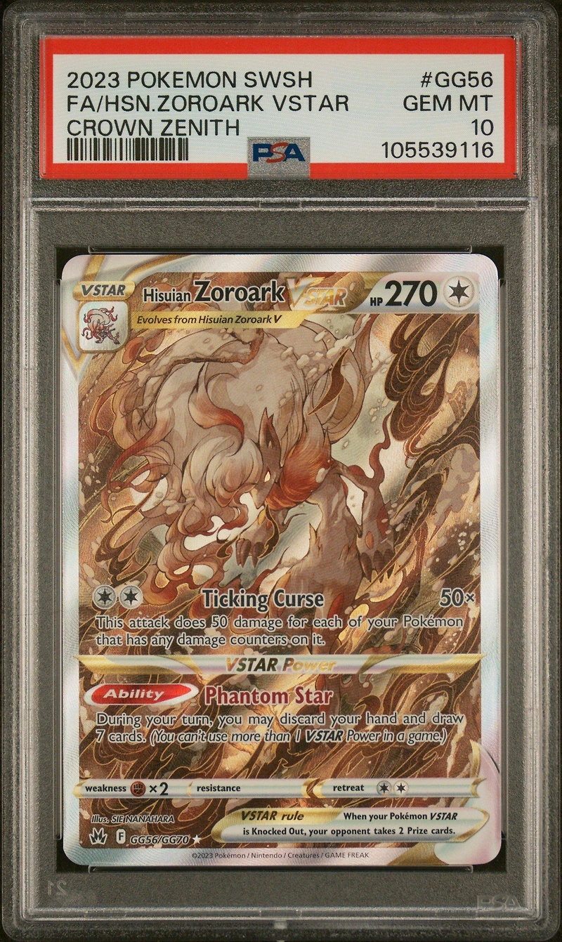 2023 Pokemon Sword And Shield Crown Zenith Gg56 Full Art/hisuian Zoroark Vstar PSA