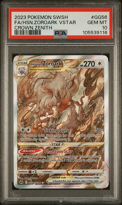 2023 Pokemon Sword And Shield Crown Zenith Gg56 Full Art/hisuian Zoroark Vstar PSA