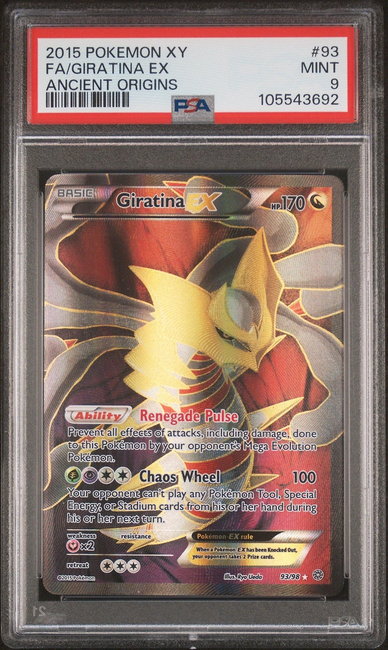 2015 Pokemon Xy Ancient Origins 93 Full Art/giratina Ex PSA 9